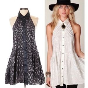 Free People New Romantics Tuxedo Halter Dress